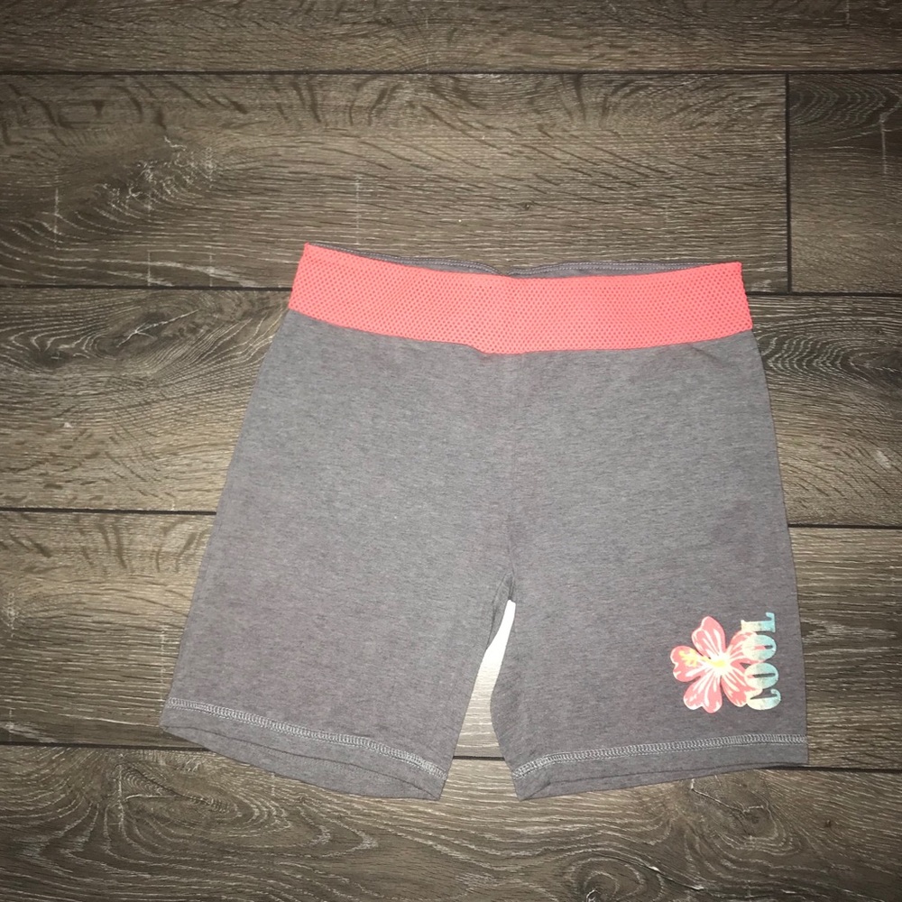 Girl’s grey tropical biker shorts